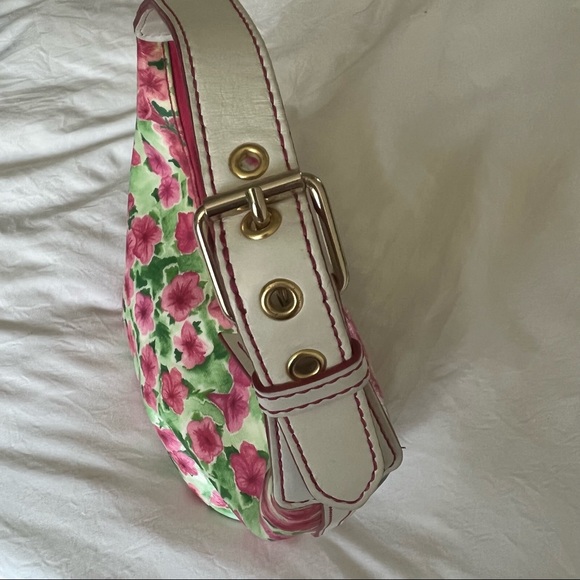 Dooney & Bourke Pink Petunia Floral Shoulder Bucket Bag - Picture 5 of 5